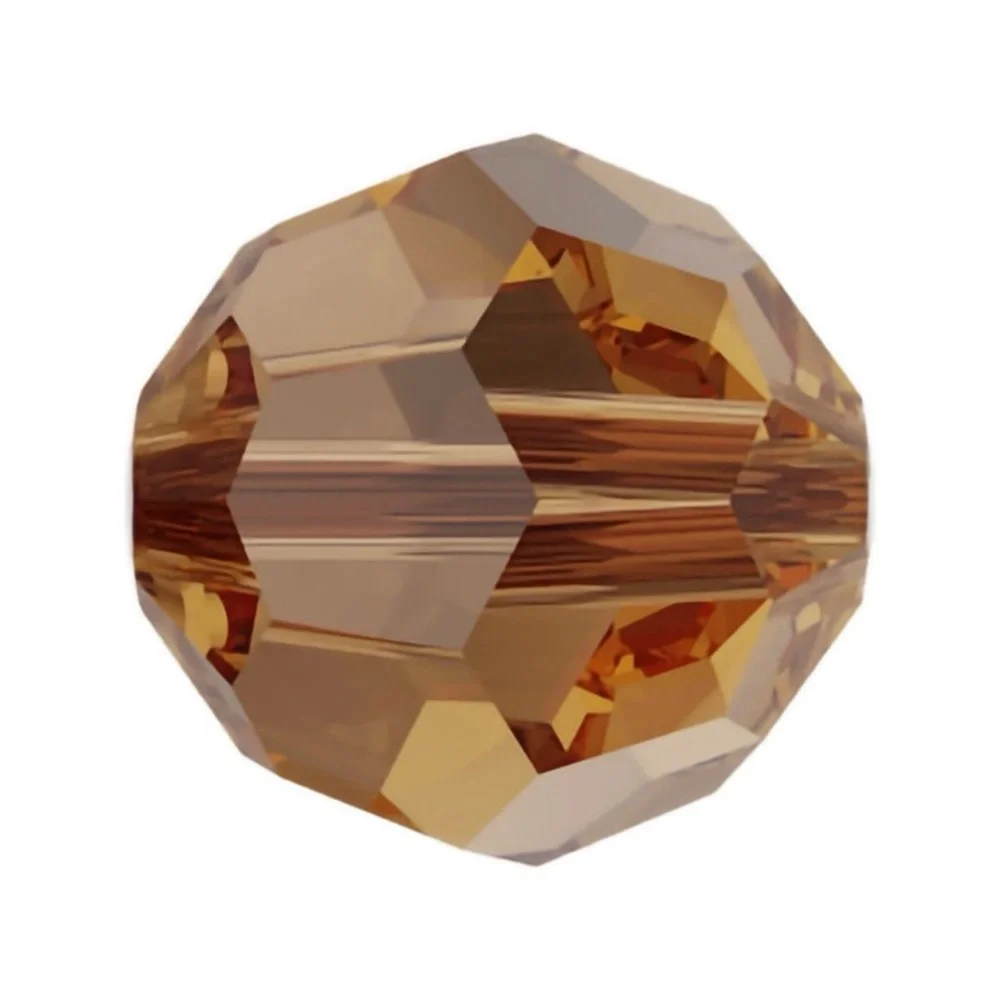 Swarovski Lot/24 8mm Round Faceted Crystals - Lt Smoked Topaz - Austria